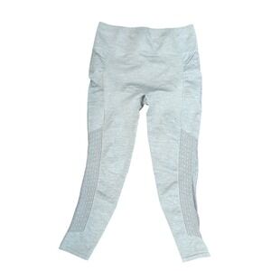 Fabletics Womens Seamless High Waisted Leggings Gray Heather Pockets Medium